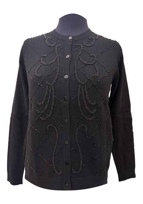 Cardigan con ricami CECILIA BENETTI | Maglie | 92 560NERO